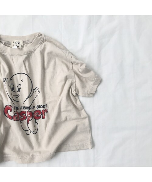 cache cache（カシュ カシュ）の「キャスパーTシャツ（ベージュ/チャコールグレー）140.150（Tシャツ/カットソー・キッズ・その他）」の3枚目の写真