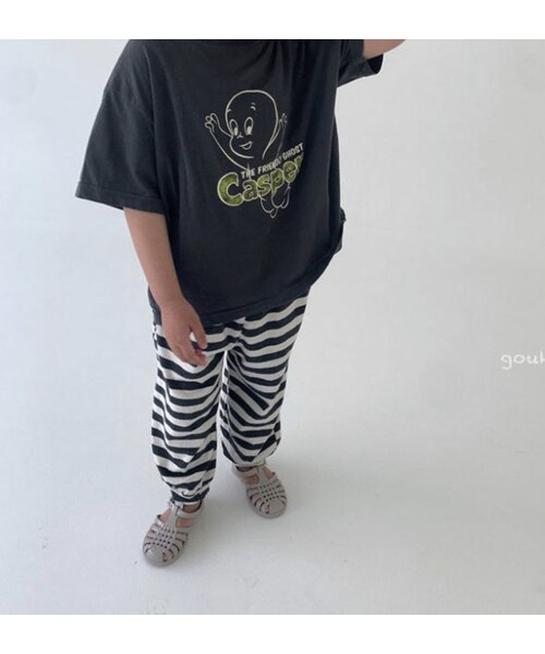 cache cache（カシュ カシュ）の「キャスパーTシャツ（ベージュ/チャコールグレー）140.150（Tシャツ/カットソー・キッズ・その他）」の6枚目の写真