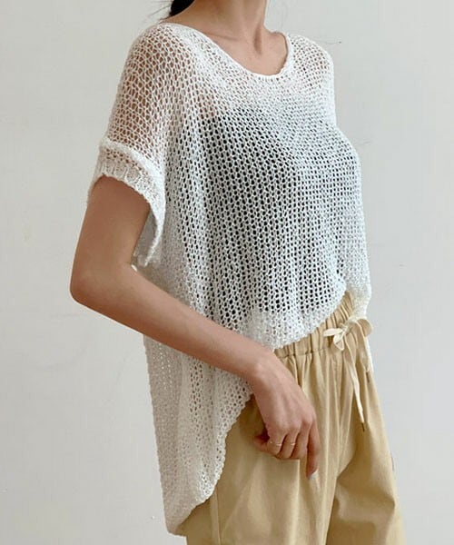 DHOLIC（ディーホリック）の「ドルマンシアーニット（ニット/セーター・レディース・ベージュ/グリーン/ホワイト/ブラック/ブラウン・FREE）」の2枚目の写真