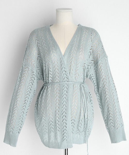 DHOLIC（ディーホリック）の「ストラップ付シアーカーディガン（カーディガン/ボレロ・レディース・ホワイト/ブルー/ブラック/ベージュ・FREE）」の4枚目の写真