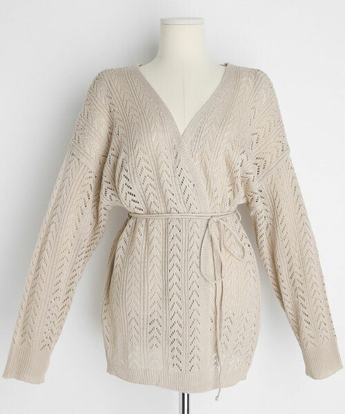 DHOLIC（ディーホリック）の「ストラップ付シアーカーディガン（カーディガン/ボレロ・レディース・ホワイト/ブルー/ブラック/ベージュ・FREE）」の3枚目の写真