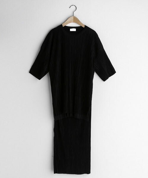 DHOLIC（ディーホリック）の「プリーツTシャツ＆スカートSET（Tシャツ/カットソー・レディース・グリーン/ブラウン/ピンク/ブラック・FREE）」の2枚目の写真