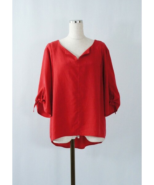 hunch（ハンチ）の「袖リボンブラウス（シャツ/ブラウス・レディース・ホワイト/レッド/ブルー・M）」の3枚目の写真