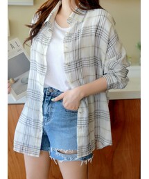 HOTPING | シースルータータンチェックシャツ(シャツ/ブラウス)