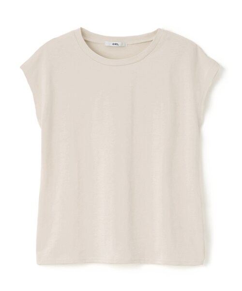 GRL（グレイル）の「USAコットンベーシックフレンチスリーブトップス（Tシャツ/カットソー・レディース・ブラック/グリーン/アイボリー/ベージュ/モカ/オフホワイト/イエロー/ブラウン/グレージュ・F）」の6枚目の写真