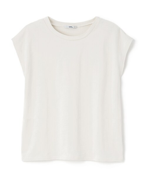 GRL（グレイル）の「USAコットンベーシックフレンチスリーブトップス（Tシャツ/カットソー・レディース・ブラック/グリーン/アイボリー/ベージュ/モカ/オフホワイト/イエロー/ブラウン/グレージュ・F）」の3枚目の写真