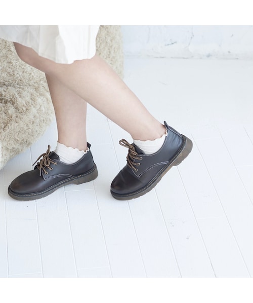 merrylatte(メリーラテ)の「レースアップシューズ(ローファー・レディース・ブラック・35,36,37,38,39)」の1枚目の写真