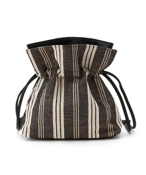 OZOC(オゾック)の「柄巾着2WAYショルダー(バッグ・レディース・ブラック(319)/ブラウン(342)・00(FREE))」の5枚目の写真