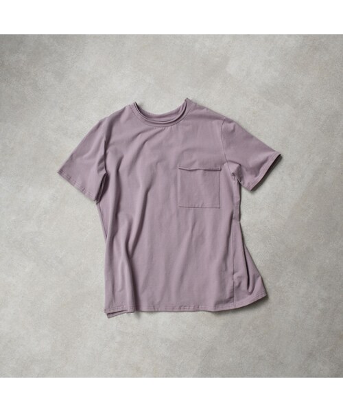 Lavish Gate(ラヴィッシュゲート)の「nh-tops-02157 ポケット付き カットオフ オーバーサイズ Tee ホワイト ダスティパープル ブラック(Tシャツ/カットソー・レディース・その他)」の10枚目の写真