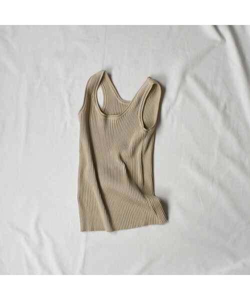 Lavish Gate（ラヴィッシュゲート）の「nh-tops-02165　リブタンクトップ　オフホワイト　ベージュ　ピスタチオ（タンクトップ・レディース・その他）」の10枚目の写真