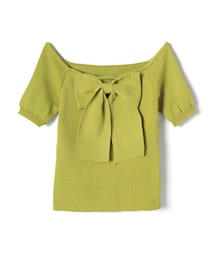 GRL | ビッグリボン半袖ニットトップス(ニット/セーター)