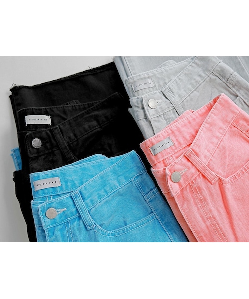 HOTPING（ホッピン）の「[CHOA]カットオフワイドカラーパンツ（その他パンツ・レディース・Grey/Blue/Black/Pink・S/M/L/XL/2XL/3XL）」の4枚目の写真