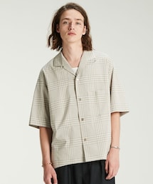 LIDNM | TONAL CHECK OPEN COLLAR(シャツ/ブラウス)