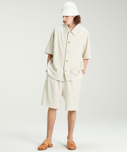 LIDNM（リドム）の「DRAPE WORK SHIRT（シャツ/ブラウス・メンズ・ホワイト系・MEDIUM/LARGE）」の5枚目の写真