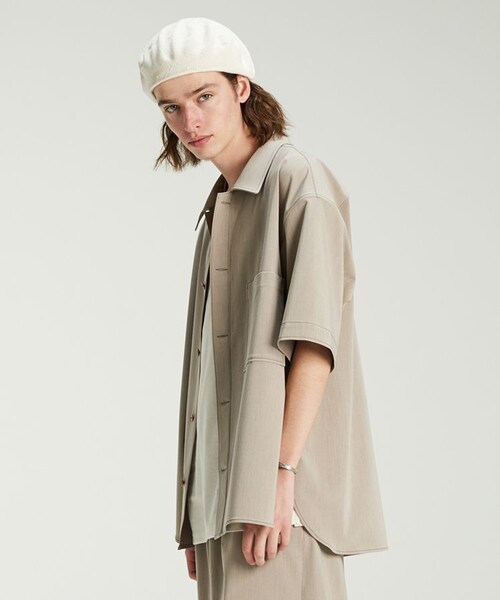 LIDNM(リドム)の「OVERSIZED MELANGE SHIRT(シャツ/ブラウス・メンズ・ベージュ系・MEDIUM/LARGE)」の3枚目の写真