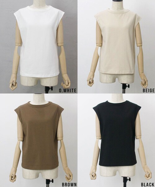 Sheson（シーズン）の「Sheson(シーズン)フレンチスリーブtシャツ（Tシャツ/カットソー・レディース・ブラウン/ブラック/ベージュ/ホワイト・FREE）」の6枚目の写真