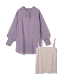 GRL | キャミ付きノーカラーシアーシャツ(シャツ/ブラウス)