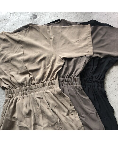 copine（コピン）の「大人リラックススタイル！レーヨンライクダブル釦5分袖ジャンプスーツ(3color)【クリックポスト対象商品】（つなぎ/オールインワン・レディース・その他）」の15枚目の写真