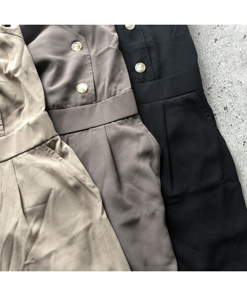 copine（コピン）の「大人リラックススタイル！レーヨンライクダブル釦5分袖ジャンプスーツ(3color)【クリックポスト対象商品】（つなぎ/オールインワン・レディース・その他）」の14枚目の写真