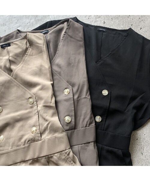 copine（コピン）の「大人リラックススタイル！レーヨンライクダブル釦5分袖ジャンプスーツ(3color)【クリックポスト対象商品】（つなぎ/オールインワン・レディース・その他）」の13枚目の写真