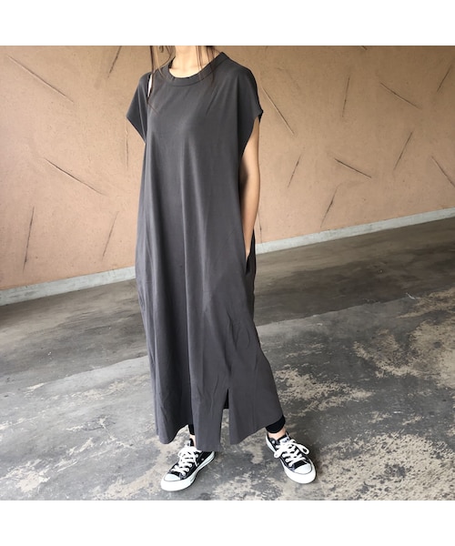 copine（コピン）の「ゆる可愛い！裾スリットフレンチスリーブTシャツワンピース(3color)【クリックポスト対象商品】（ワンピース・レディース・その他）」の11枚目の写真