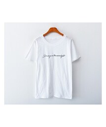 fd style | スラブコットンバストレタリングラウンド半袖Tシャツ(Tシャツ/カットソー)