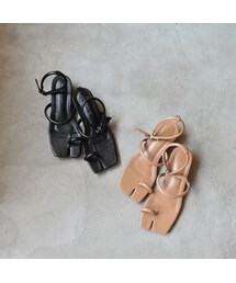 Lavish Gate | shoes-02113　アンクルストラップ 足袋サンダル 　ブラック　モカベージュ(サンダル)