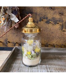 【Lilaf限定1点*】アジサイ入り flower bottle light (ボトルライト) Small＊Yellow