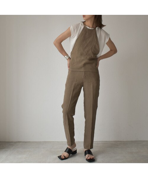 Lavish Gate(ラヴィッシュゲート)の「bottoms-04026 日本製 リネン バックレースアップ パンツ モカ グレイッシュブルー(その他パンツ・レディース・その他)」の10枚目の写真