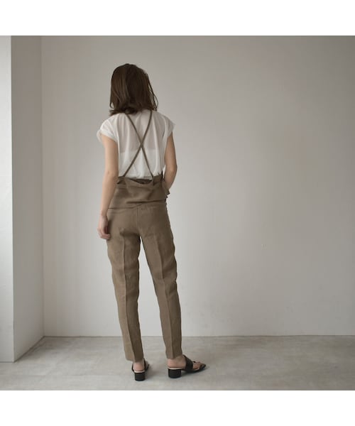 Lavish Gate(ラヴィッシュゲート)の「bottoms-04026 日本製 リネン バックレースアップ パンツ モカ グレイッシュブルー(その他パンツ・レディース・その他)」の11枚目の写真