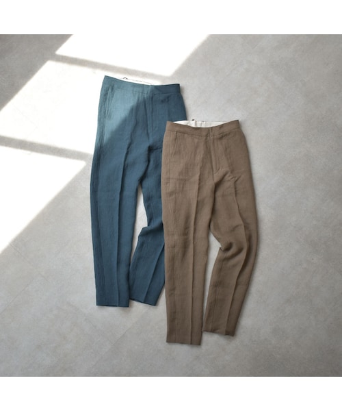 Lavish Gate(ラヴィッシュゲート)の「bottoms-04026 日本製 リネン バックレースアップ パンツ モカ グレイッシュブルー(その他パンツ・レディース・その他)」の12枚目の写真
