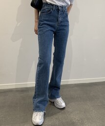 no brand | slim straight denim(デニムパンツ)