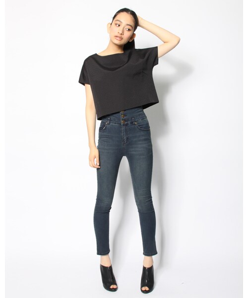 VICKY(ビッキー)の「スーパーストレッチハイウェストデニム(パンツ・レディース・ネイビー(05)・SS/S/M)」の6枚目の写真