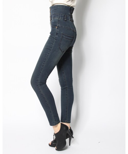 VICKY(ビッキー)の「スーパーストレッチハイウェストデニム(パンツ・レディース・ネイビー(05)・SS/S/M)」の2枚目の写真