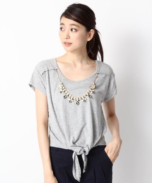 LOWRYS FARM（ローリーズファーム）の「ビジューマキシワンピースショートスリーブ（ワンピース/ドレス・レディース・ブラック/グレー/カーキ・Ｍ/Ｌ）」の6枚目の写真