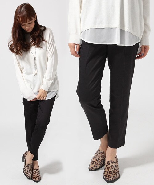 JEANASIS（ジーナシス）の「１４ＦＷムジガラトラウザー（パンツ・レディース・アイボリームジ/ブラックチェック/ボルドームジ/カモフラガラ/ハナガラ/ネイビームジ・S/M）」の6枚目の写真