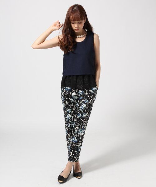 JEANASIS（ジーナシス）の「１４ＦＷムジガラトラウザー（パンツ・レディース・アイボリームジ/ブラックチェック/ボルドームジ/カモフラガラ/ハナガラ/ネイビームジ・S/M）」の17枚目の写真