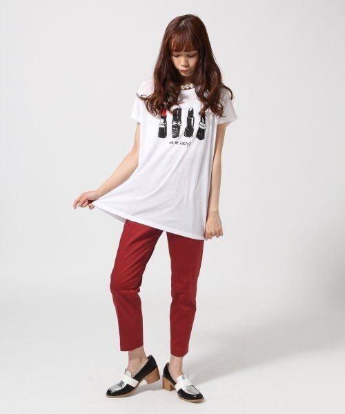 JEANASIS（ジーナシス）の「１４ＦＷムジガラトラウザー（パンツ・レディース・アイボリームジ/ブラックチェック/ボルドームジ/カモフラガラ/ハナガラ/ネイビームジ・S/M）」の15枚目の写真