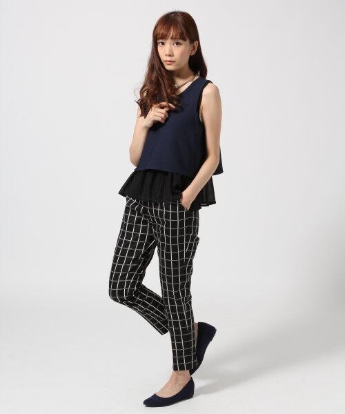 JEANASIS（ジーナシス）の「１４ＦＷムジガラトラウザー（パンツ・レディース・アイボリームジ/ブラックチェック/ボルドームジ/カモフラガラ/ハナガラ/ネイビームジ・S/M）」の14枚目の写真