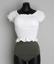 DHOLIC | シャーリングコントラストビキニ(水着)