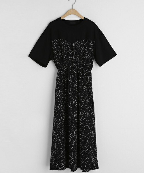 DHOLIC（ディーホリック）の「ドットコントラストワンピース（ワンピース・レディース・ホワイト/ブラック・FREE）」の2枚目の写真