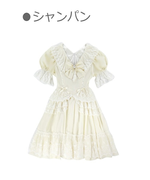 Bobon21(ボボンニジュウイチ)の「フレンチガーリーヒロインドレス-全2色-(ワンピース・レディース・ピンク/ベージュ・S/M/L)」の2枚目の写真