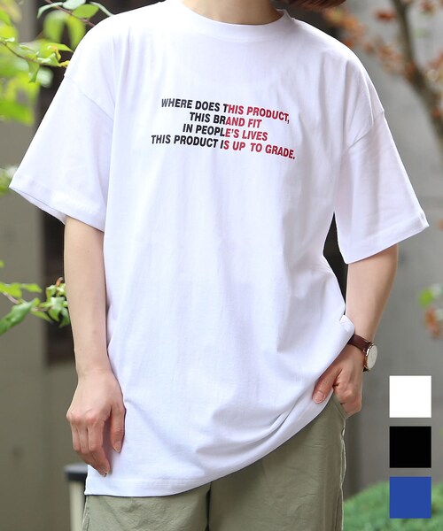 BOYSHE（ボーイシー）の「コンビネーションTシャツ　ブルー（Tシャツ/カットソー・レディース・その他）」の3枚目の写真