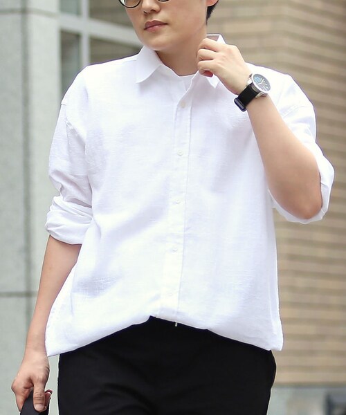 BOYSHE(ボーイシー)の「ラミーリネン ルーズシルエットシャツ ホワイト(シャツ/ブラウス・レディース・その他)」の7枚目の写真