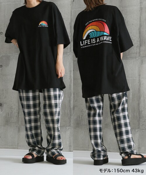 BOYSHE(ボーイシー)の「THE WAVE バックプリント半袖Tシャツ ホワイト(Tシャツ/カットソー・レディース・その他)」の10枚目の写真