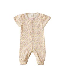 Bijoux & Bee | フラワーブーケ柄前開きカバーオール(半袖）(ロンパース)