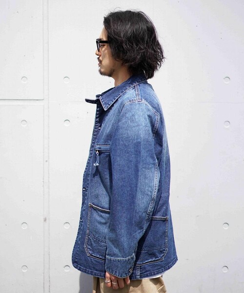 Rinajour（リナジュール）の「【先行予約】Rinajour(リナジュール)MEN'S カバーオール（ジャケット/アウター・メンズ・KINARI/BLACK/INDIGO・S/M/L/XL）」の2枚目の写真