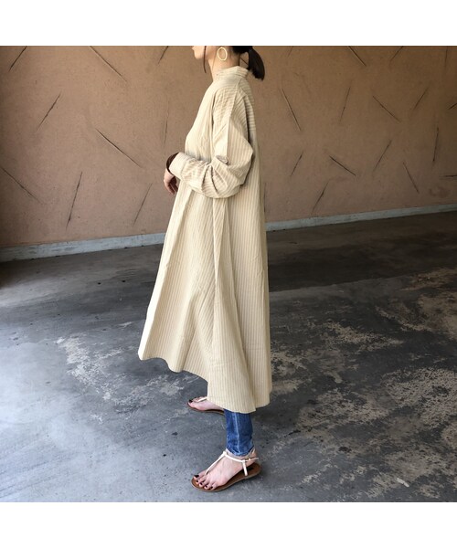 copine（コピン）の「再入荷！ゆる可愛い！ストライプシャツワンピース【クリックポスト対象商品】（ワンピース・レディース・その他）」の12枚目の写真