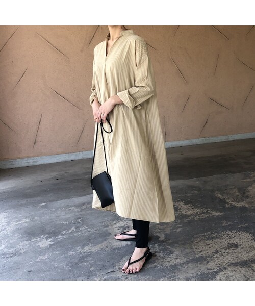 copine（コピン）の「再入荷！ゆる可愛い！ストライプシャツワンピース【クリックポスト対象商品】（ワンピース・レディース・その他）」の6枚目の写真