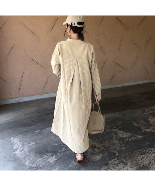 copine（コピン）の「再入荷！ゆる可愛い！ストライプシャツワンピース【クリックポスト対象商品】（ワンピース・レディース・その他）」の8枚目の写真